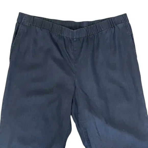 Eileen Fisher Women 100% Organic Linen Pull On Wide Leg Pants Size 1X Minimalist - Picture 2 of 11